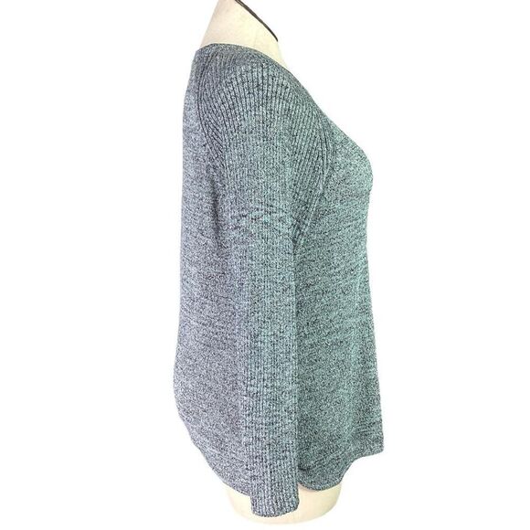 J Jill Sweater Women L Blue Pure Jill Linen Blend Raglan Sleeve Pocket Tunic - Picture 4 of 8